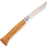 Складной нож Opinel №8, Sandvik 12C27, рукоять дуб, гравировка «рыба», 002334