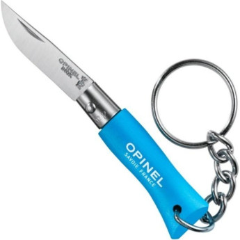 Нож-брелок Opinel №2, нержавеющая сталь, голубой